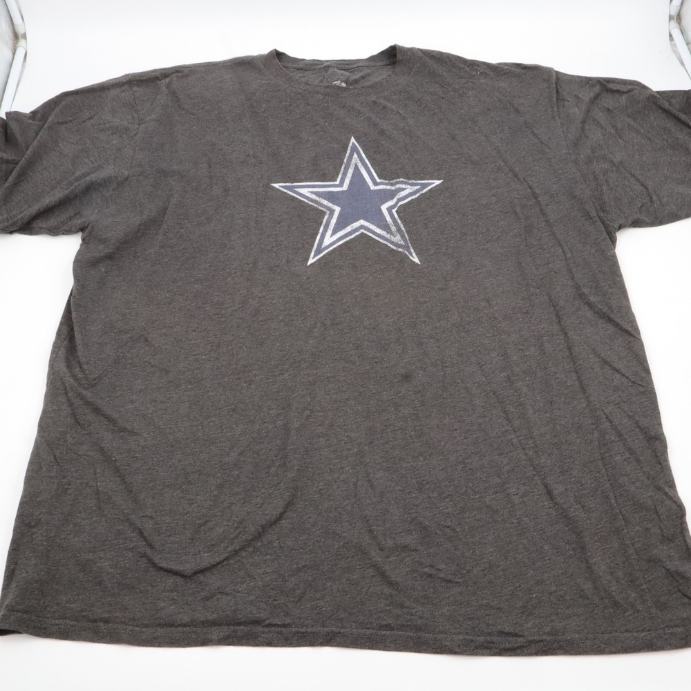 NFL Team Apparel Dallas Cowboys T-Shirt Mens 4XLB Charcoal‎ Gray Star Graphic